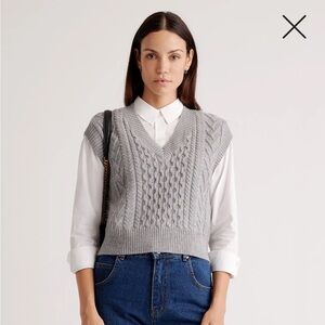 Quince sweater vest merino wool heather gray size medium